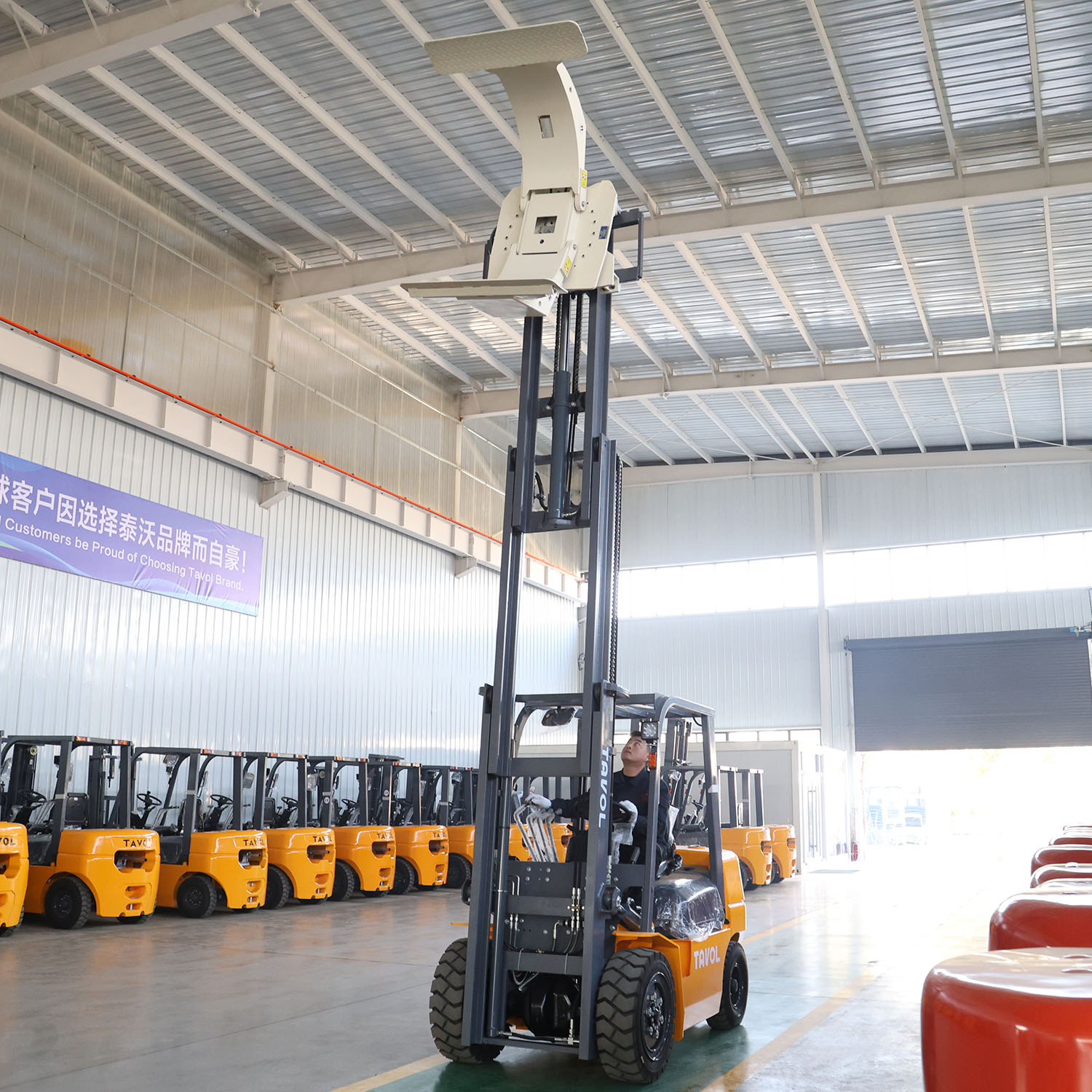 Warehouse Forklift Price 3 Ton Diesel Forklift with Paper Roll Clamp