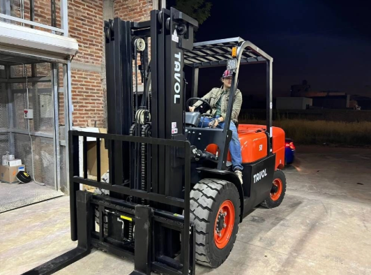 Driving forklift