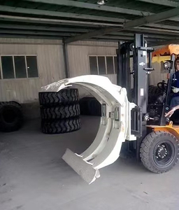 Forklift Truck With Tyre Clamp Forklift Attachment